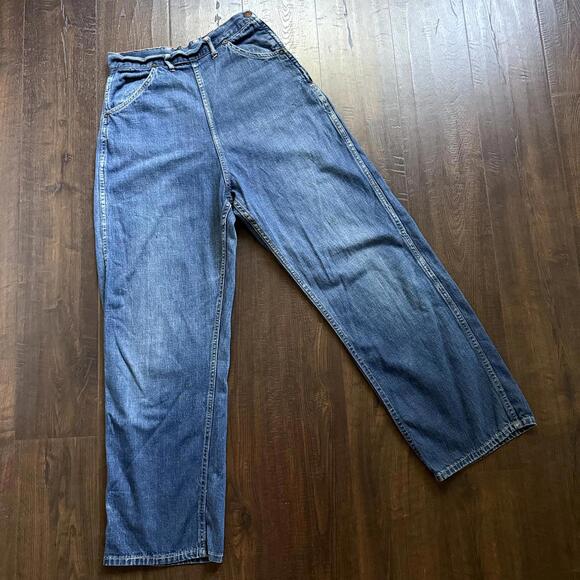 Vintage 40s 50s Montgomery Ward 101 Side Zip Farm Work Chore Pants Jeans 26